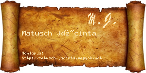 Matusch Jácinta névjegykártya
